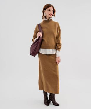 Pull à col montant coupe loose femme vue4 - GEMO 4G FEMME - GEMO