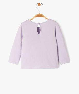 Tee-shirt à manches longues à motif pailleté bébé fille vue4 - GEMO 4G BEBE - GEMO