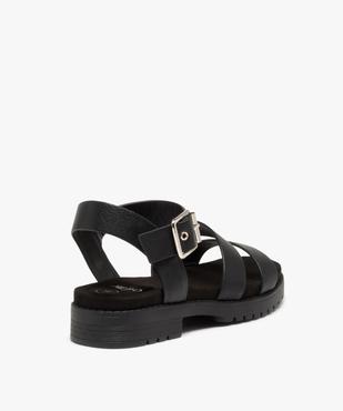 Sandales femme unies à semelle crantée style rock vue4 - GEMO (CASUAL) - GEMO