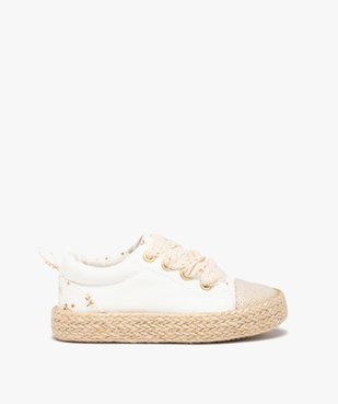Baskets bébé fille dessus en toile et semelle en corde vue1 - GEMO 4G BEBE - GEMO