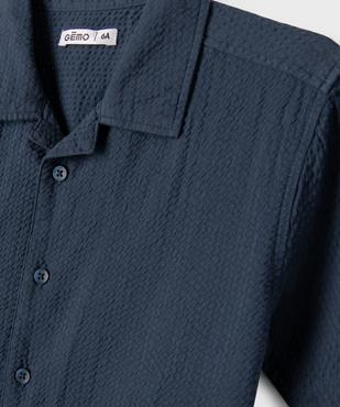 Chemise manches courtes en coton texturé garçon vue2 - GEMO (ENFANT) - GEMO