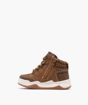 Bottes bébé garçon avec col moussée en maille à zip et à lacets vue4 - BUGGY - GEMO
