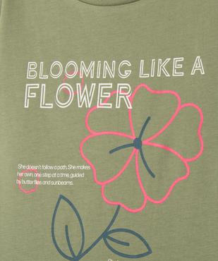 Tee-shirt manches courtes coupe large avec motif sur le buste fille vue3 - GEMO 4G FILLE - GEMO