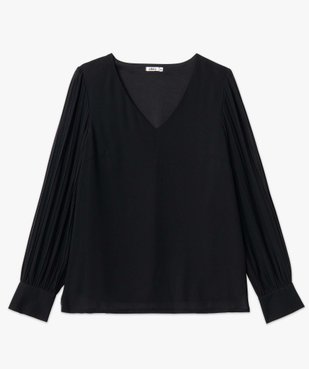 Blouse femme en voile à manches longues plissées vue4 - GEMO(FEMME PAP) - GEMO