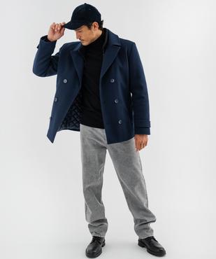 Caban avec col zippé en bord-côte homme vue1 - GEMO (HOMME) - GEMO
