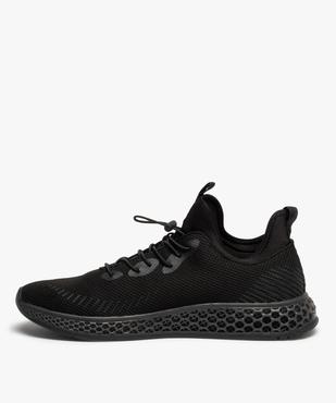 Baskets homme unies dessus en maille et semelle alvéolée vue3 - GEMO 4G HOMME - GEMO