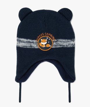 Bonnet bébé garçon forme péruvienne doublure polaire vue1 - GEMO(BEBE DEBT) - GEMO