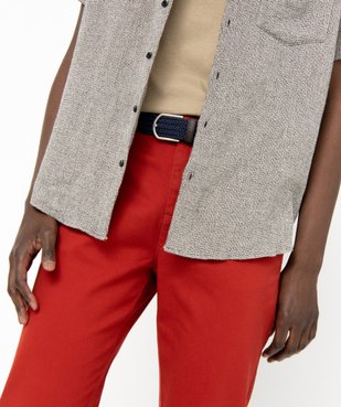Pantalon en coton homme avec ceinture tressée vue2 - GEMO 4G HOMME - GEMO