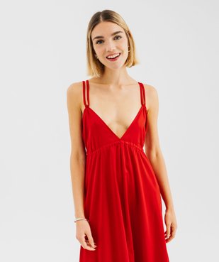 Robe de soirée en satin avec bretelles à nouer femme vue6 - GEMO(FEMME PAP) - GEMO