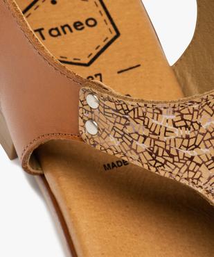 Sandales femme plates à entre-doigts en cuir - Taneo vue6 - TANEO - GEMO