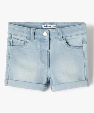 Short bébé fille en jean délavé vue1 - GEMO 4G BEBE - GEMO