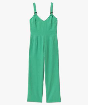 Combinaison pantalon femme à bretelles contenant du lin vue4 - GEMO 4G FEMME - GEMO