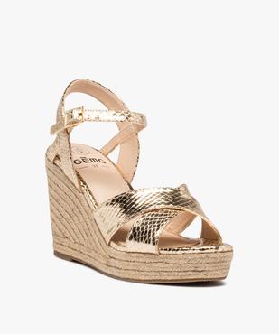 Sandales femme compensées extra hautes métallisées vue3 - GEMO(URBAIN) - GEMO