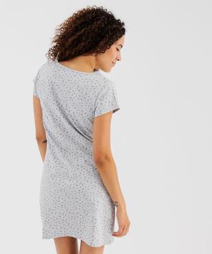 Chemise de nuit imprimée à manches courtes femme vue3 - GEMO 4G FEMME - GEMO