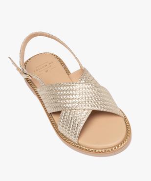 Sandales plates avec larges brides aspect tressé femme vue6 - FOLLOW ME - GEMO