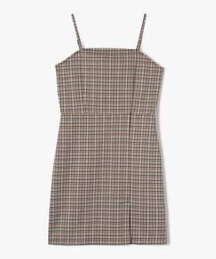 Robe à bretelles à motif pied de poule fille vue2 - GEMO (JUNIOR) - GEMO