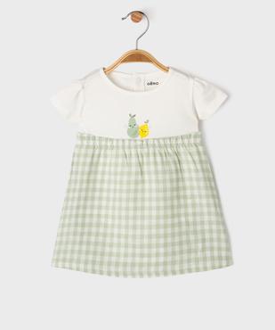 Robe avec body intégré bébé fille vue1 - GEMO(BB COUCHE) - GEMO