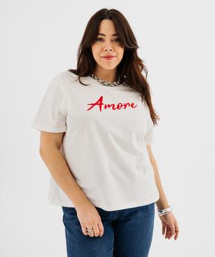 Tee-shirt manches courtes avec motif femme grande taille vue1 - GEMO 4G GT - GEMO