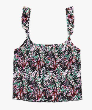 Blouse femme sans manches fleuri coupe courte vue4 - GEMO 4G FEMME - GEMO