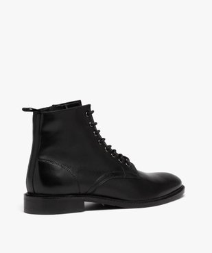 Boots homme en cuir uni bout amande  vue5 - TANEO - GEMO