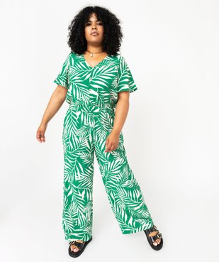 Blouse manches courtes fluide à col V et imprimé femme grande taille vue5 - GEMO (G TAILLE) - GEMO