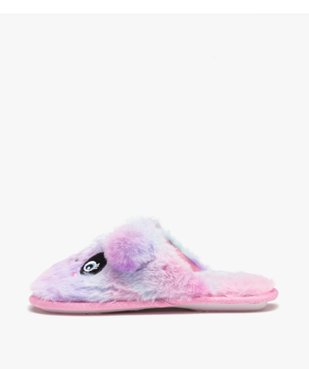 Chaussons fille mules plates à poils doux tête de panda vue3 - GEMO (ENFANT) - GEMO