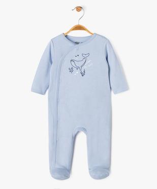 Pyjama en coton ouverture devant motif baleine bébé vue1 - GEMO 4G BEBE - GEMO