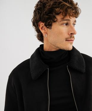 Blouson esprit aviateur en suédine doublée sherpa homme vue2 - GEMO (HOMME) - GEMO