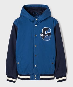 Blouson teddy à capuche style université américaine garçon - Camps United vue1 - CAMPS - GEMO