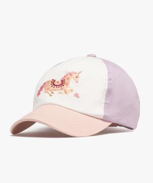 Casquette tricolore avec licorne brodée bébé fille vue2 - GEMO 4G FILLE - GEMO