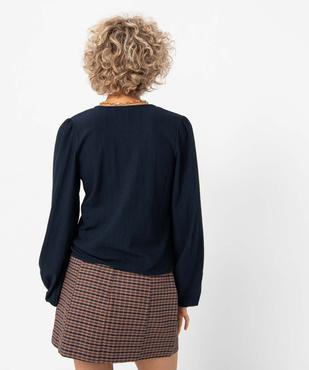 Tee-shirt femme effet blouse avec col cache-coeur vue3 - GEMO(FEMME PAP) - GEMO
