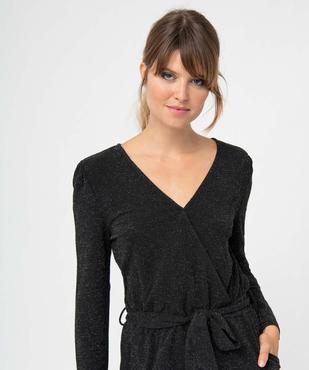 Combinaison pantalon femme en maille pailletée vue2 - GEMO(FEMME PAP) - GEMO