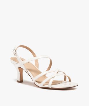Sandales femme à talon et fines brides vernies vue2 - GEMO(URBAIN) - GEMO