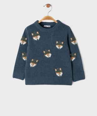 Pull col rond avec motifs renards bébé garçon vue1 - GEMO(BEBE DEBT) - GEMO