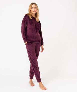 Pyjama femme en velours extensible vue1 - GEMO(HOMWR FEM) - GEMO