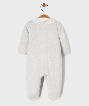 Pyjama en velours à col chemise étoilé et ouverture devant bébé vue3 - GEMO 4G BEBE - GEMO