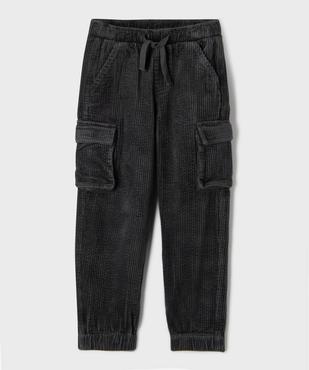 Pantalon velours coupe jogger avec taille ajustable garçon vue1 - GEMO (ENFANT) - GEMO