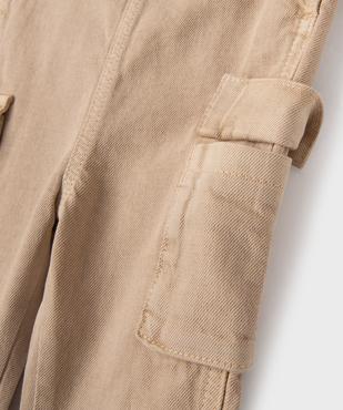 Salopette en toile denim bébé garçon avec poches cargo  vue4 - GEMO 4G BEBE - GEMO