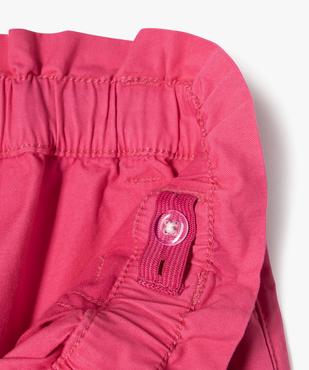 Short en toile taille haute avec ceinture à nouer fille vue2 - GEMO (ENFANT) - GEMO