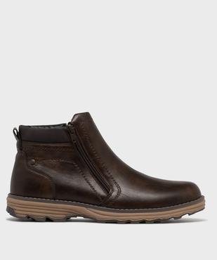 Boots homme confort unies à double zip et semelle crantée vue8 - G'FLEX - GEMO