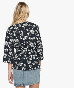 Blouse femme à motifs fleuris avec taille ajustable vue3 - GEMO(FEMME PAP) - GEMO