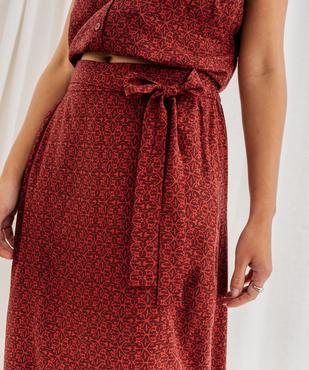 Jupe longue fendue en viscose fluide imprimée à taille élastiquée femme vue2 - GEMO 4G FEMME - GEMO
