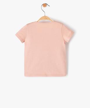 Tee-shirt bébé fille à manches courtes et motif pailleté vue3 - GEMO 4G BEBE - GEMO