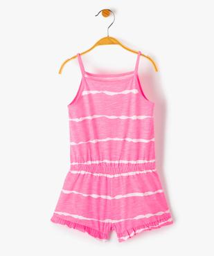 Combishort bébé fille fleurie à bretelles vue1 - GEMO(BEBE DEBT) - GEMO