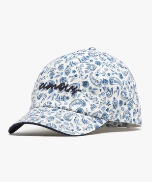 Casquette à motifs fleuris et message brodé fille vue1 - GEMO 4G FILLE - GEMO