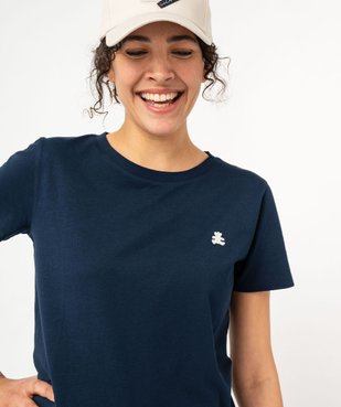 Tee-shirt à manches courtes avec logo brodé femme - LuluCastagnette vue5 - LULUCASTAGNETTE - GEMO