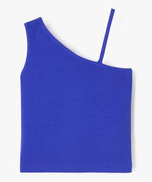Débardeur asymétrique en coton côtelé fille vue1 - GEMO (ENFANT) - GEMO