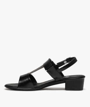 Sandales femme confort unies à talon carré vue3 - GEMO (CONFORT) - GEMO