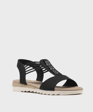 Sandales à petit talon compensé et brides élastiques femme - Emilia Rosa vue8 - EMILIA ROSA - GEMO