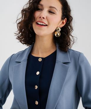 Veste blazer à manches 3/4 sans bouton femme vue2 - GEMO(FEMME PAP) - GEMO